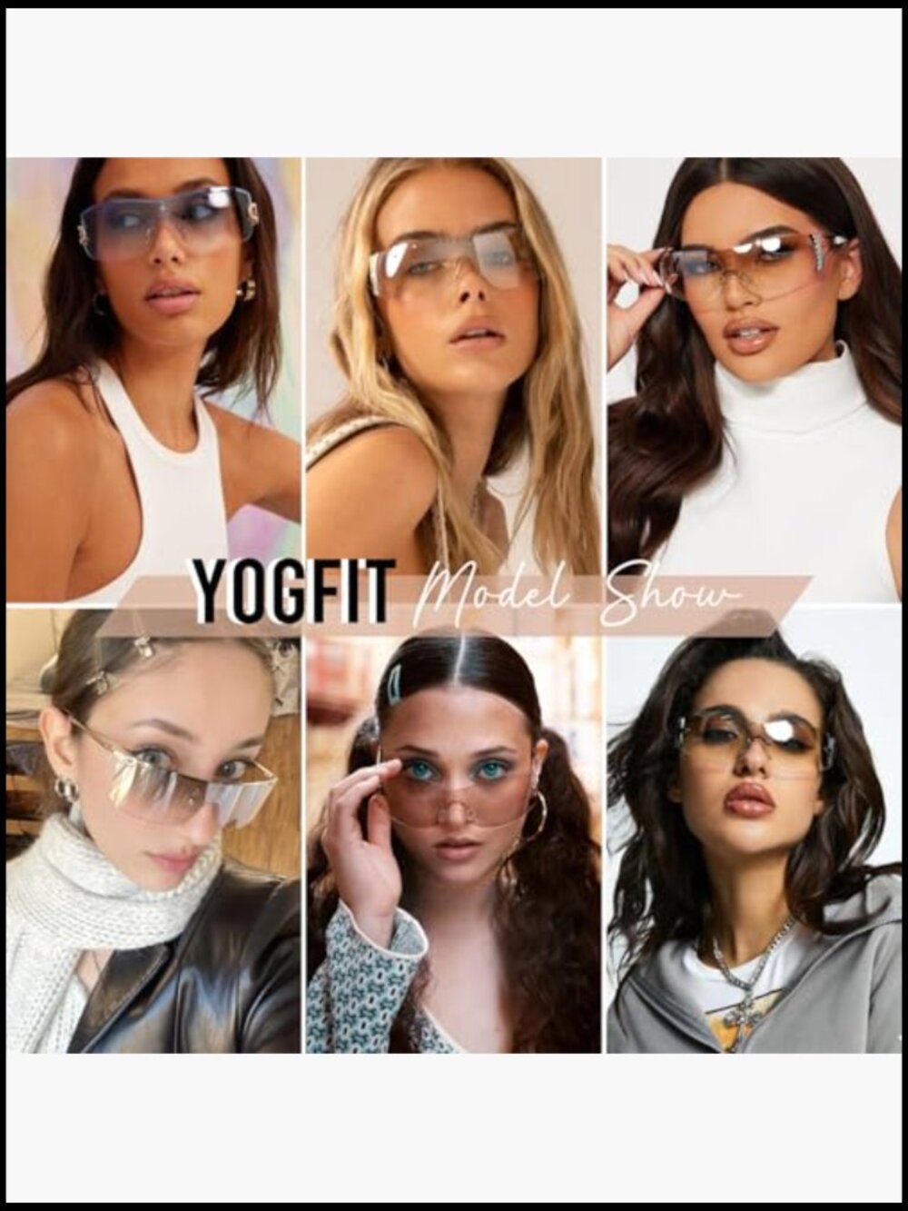 Metal Rimless Wrap Around Sunglasses with UV400 Protection - Picture 7 of 7